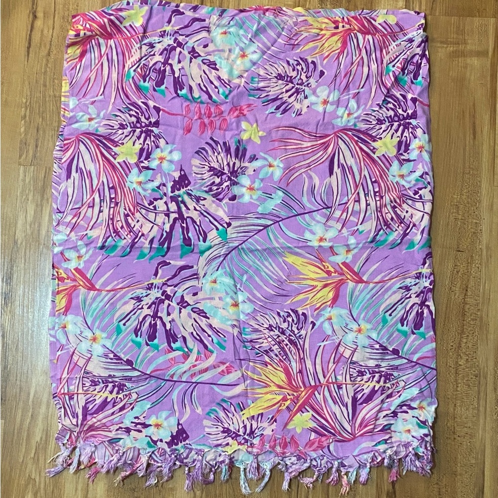 NWOT Lot of 2 Full Length Tropical Hawaiian Floral Sarongs 62β x 46β - Picture 8 of 12